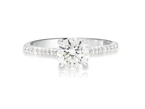 1.02cts DVVS2 Diamond Pave White Gold Ring