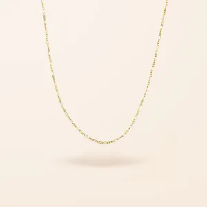 10K Gold Mini Figaro Chain Necklace