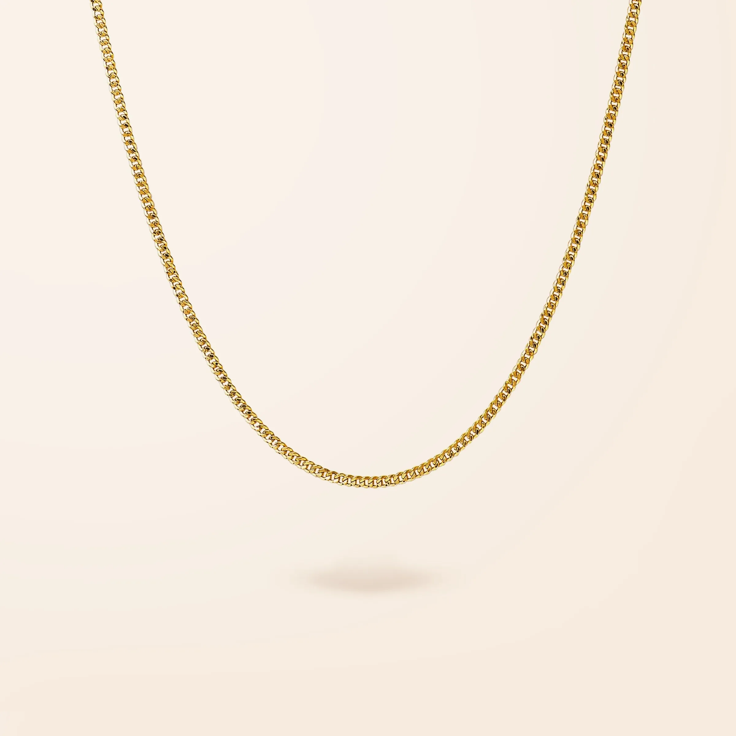 10K Gold Small Curb Link Necklace