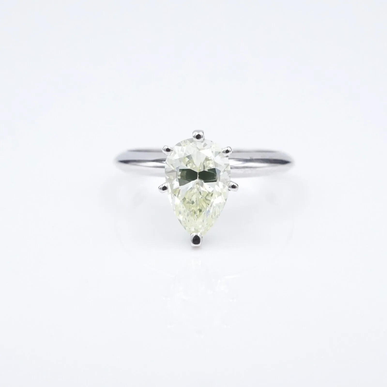 14k Green Yellow Diamond Engagement Ring GIA Fancy 1.5ct Sz 6 Solitaire RG3913