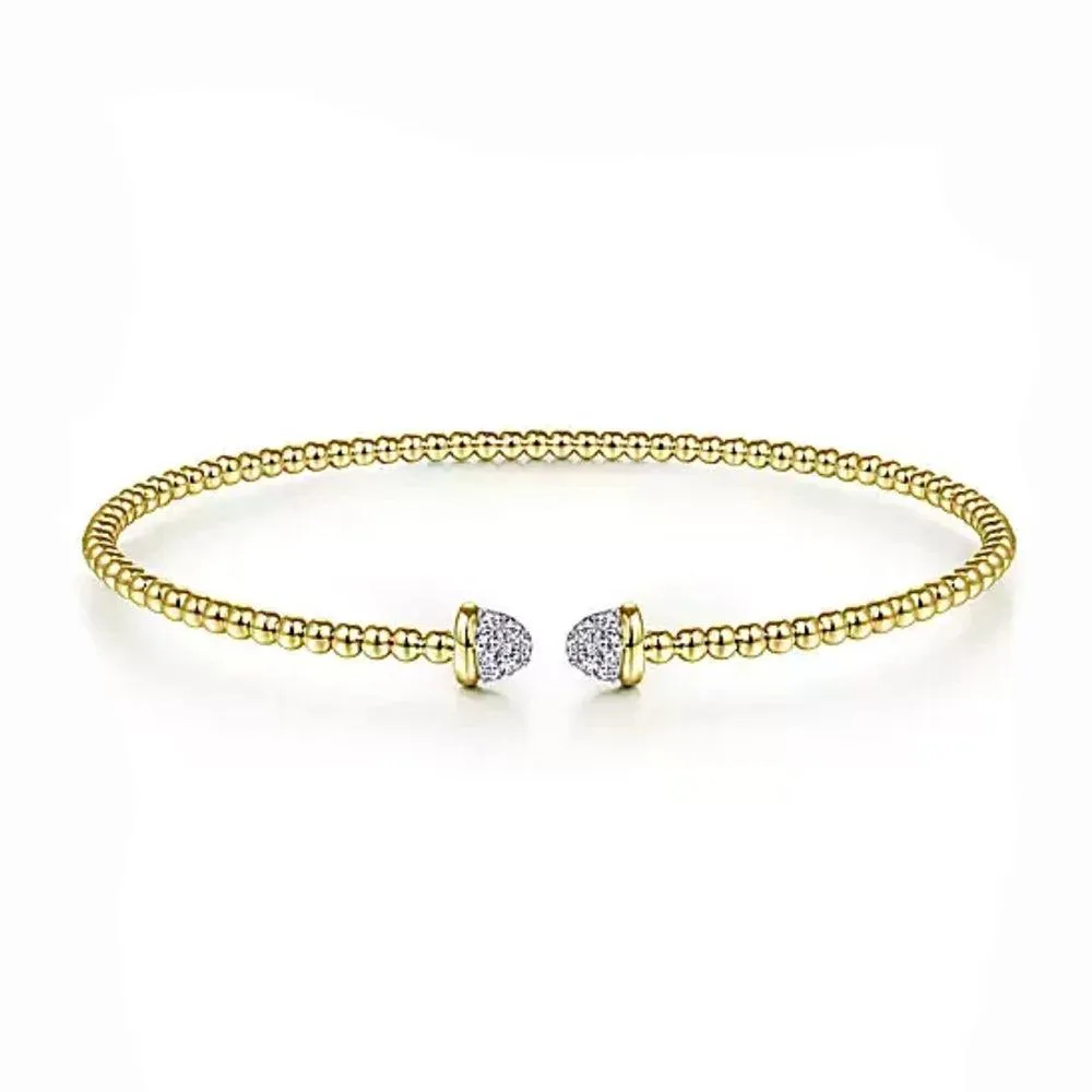 14K Yellow Gold Bujukan Diamond Split Bangle