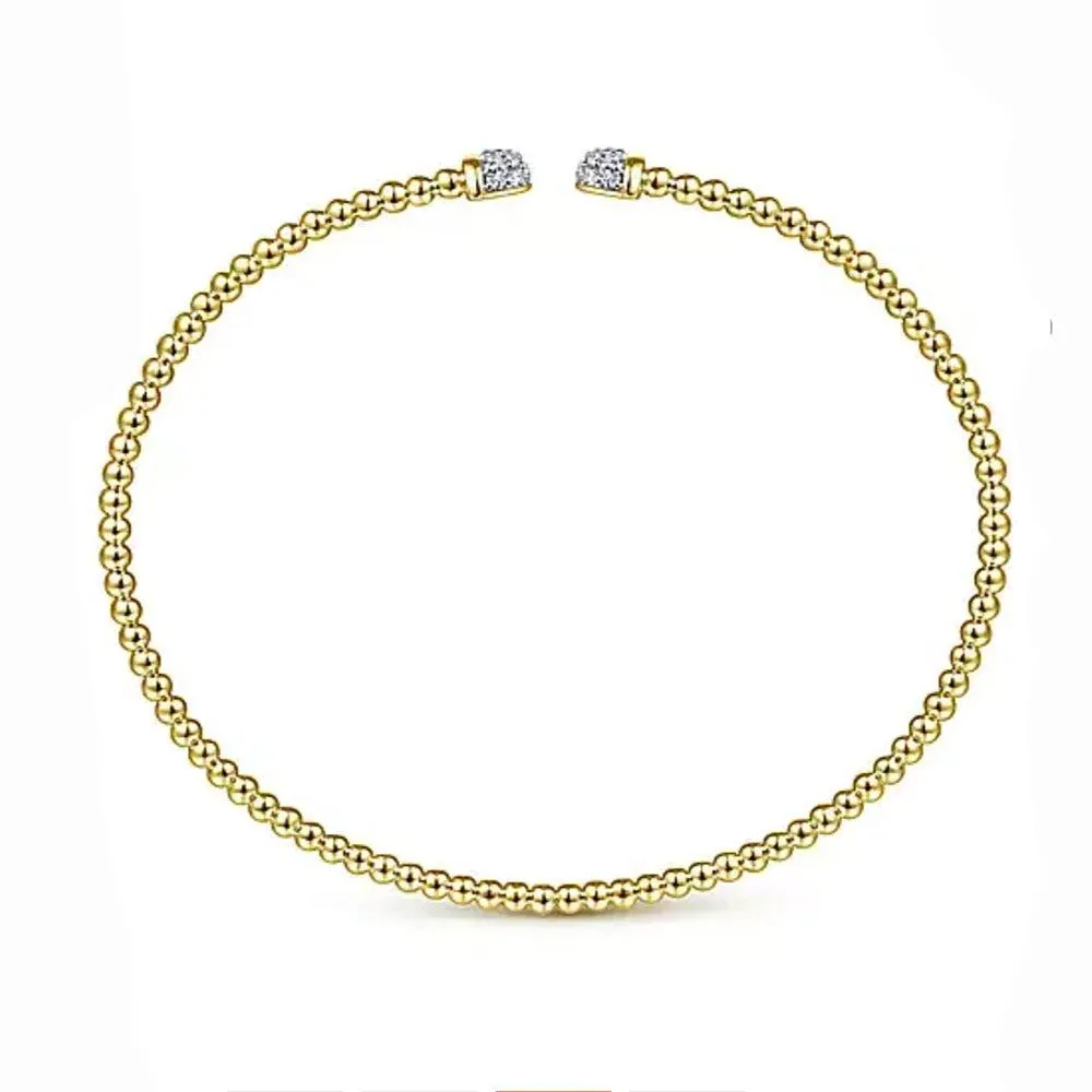 14K Yellow Gold Bujukan Diamond Split Bangle