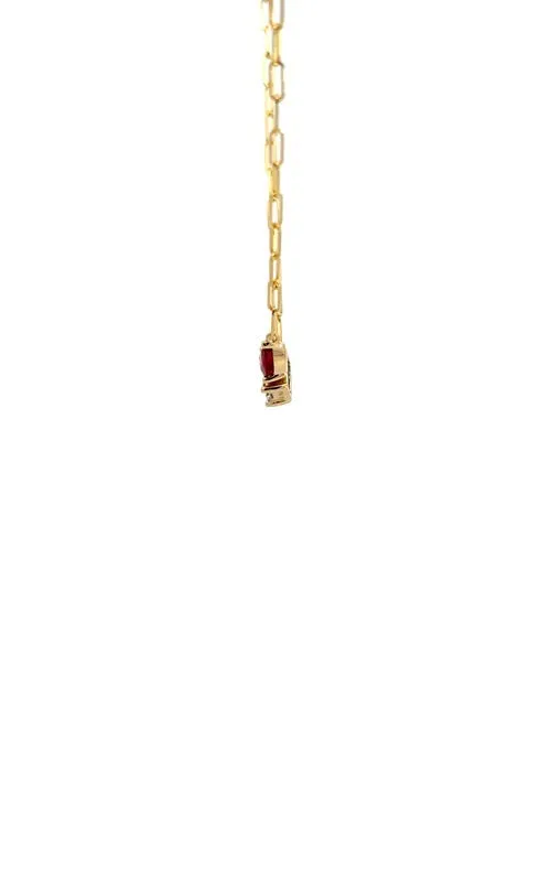 14K YELLOW GOLD DIAMOND AND RUBY NECKLACE  G15106