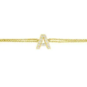 14k Yellow Gold Initial Bracelet