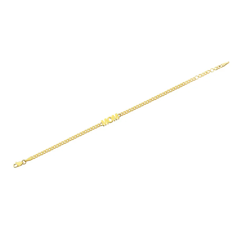 14k Yellow Gold MOM Link Bracelet