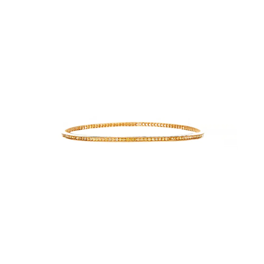 18 Karat Yellow Gold Yellow Diamonds Bangle