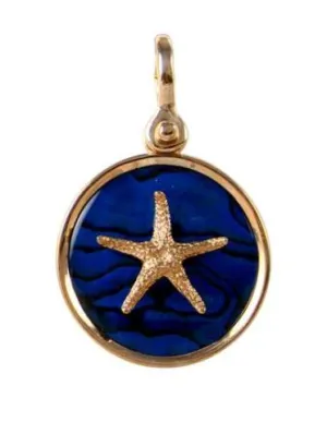 18427 - 1" THIN STARFISH SEA OPAL PENDANT