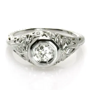 1910s Filigree Diamond Engagement Ring