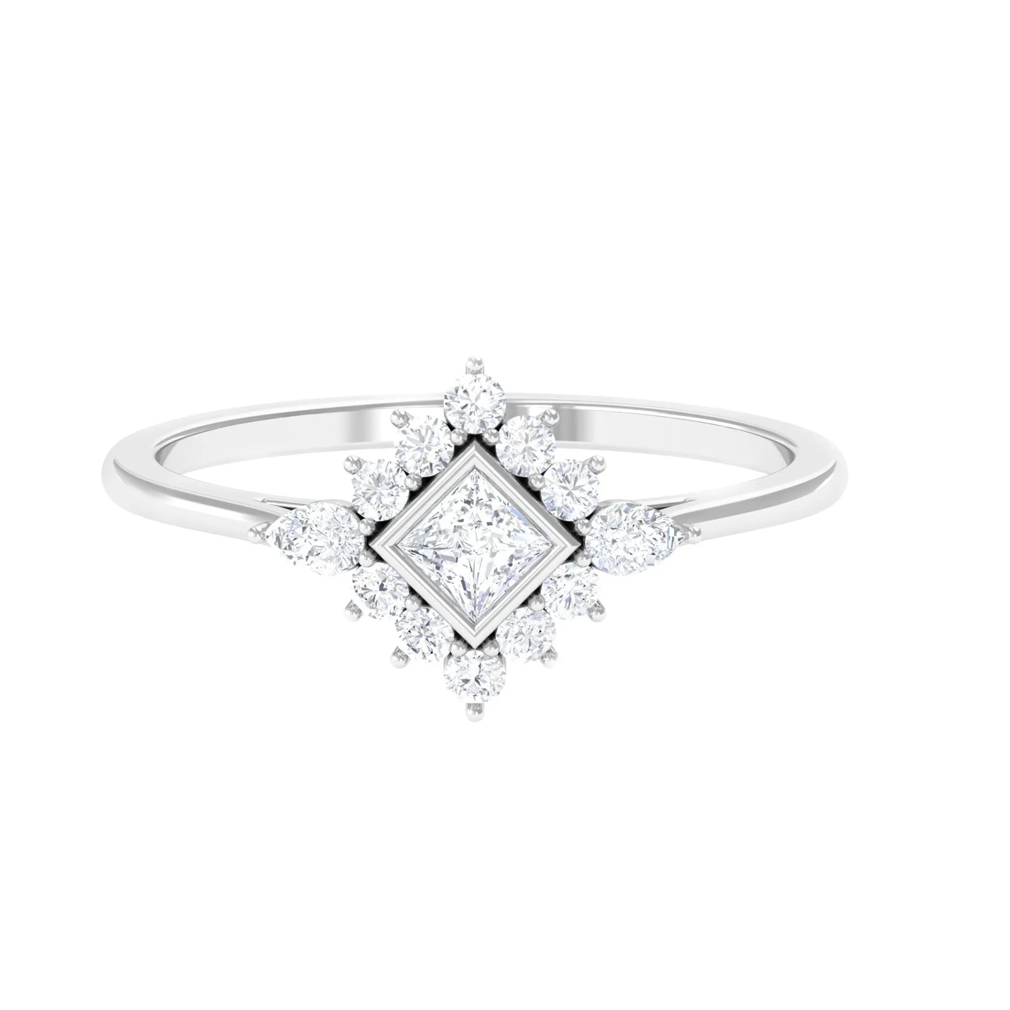 3/4 CT Natural Diamond Designer Halo Engagement Ring