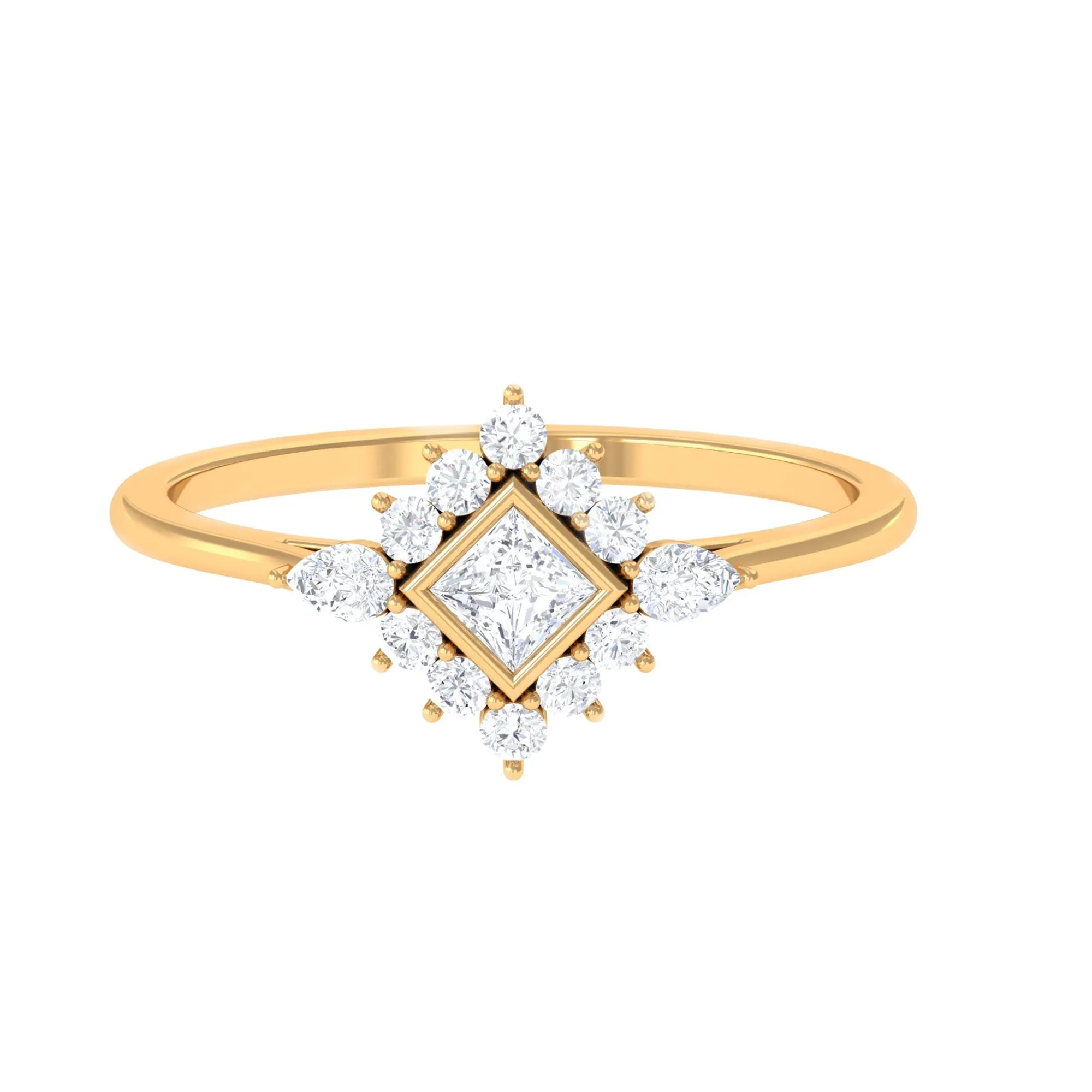 3/4 CT Natural Diamond Designer Halo Engagement Ring