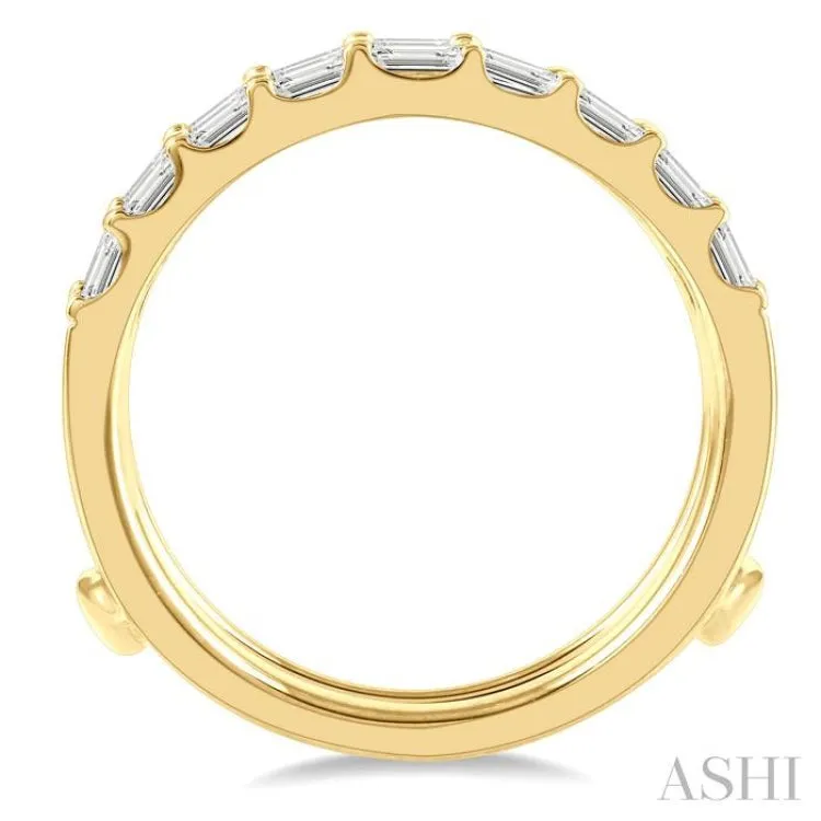 3/4 ctw Baguette Diamond Insert Ring in 14K Yellow Gold