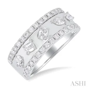 7/8 ctw 5-Stone Mixed Shape Diamond Fashion Band in 14K White Gold