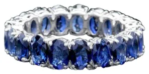 8.80ct Natural Sapphire 14k Solid White Gold Ring