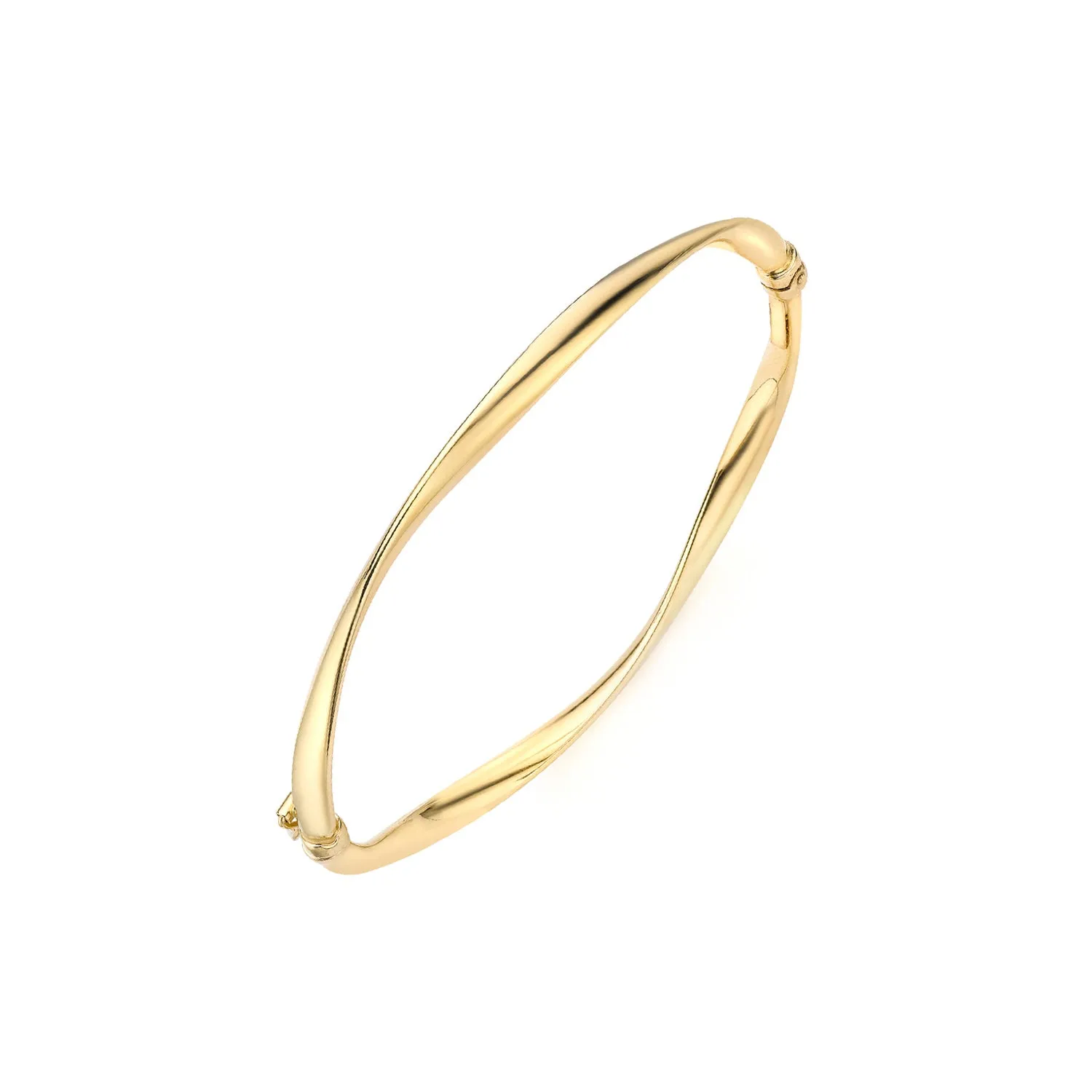 9K Yellow Gold Organic Twist Bangle - 1.341491