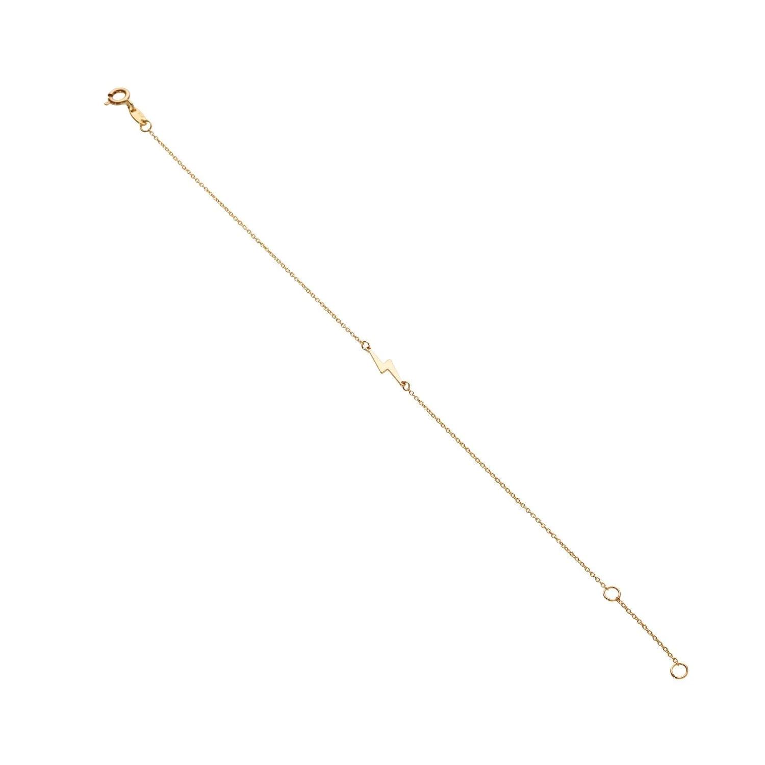 9kt Gold Lightning Bolt Chain Bracelet