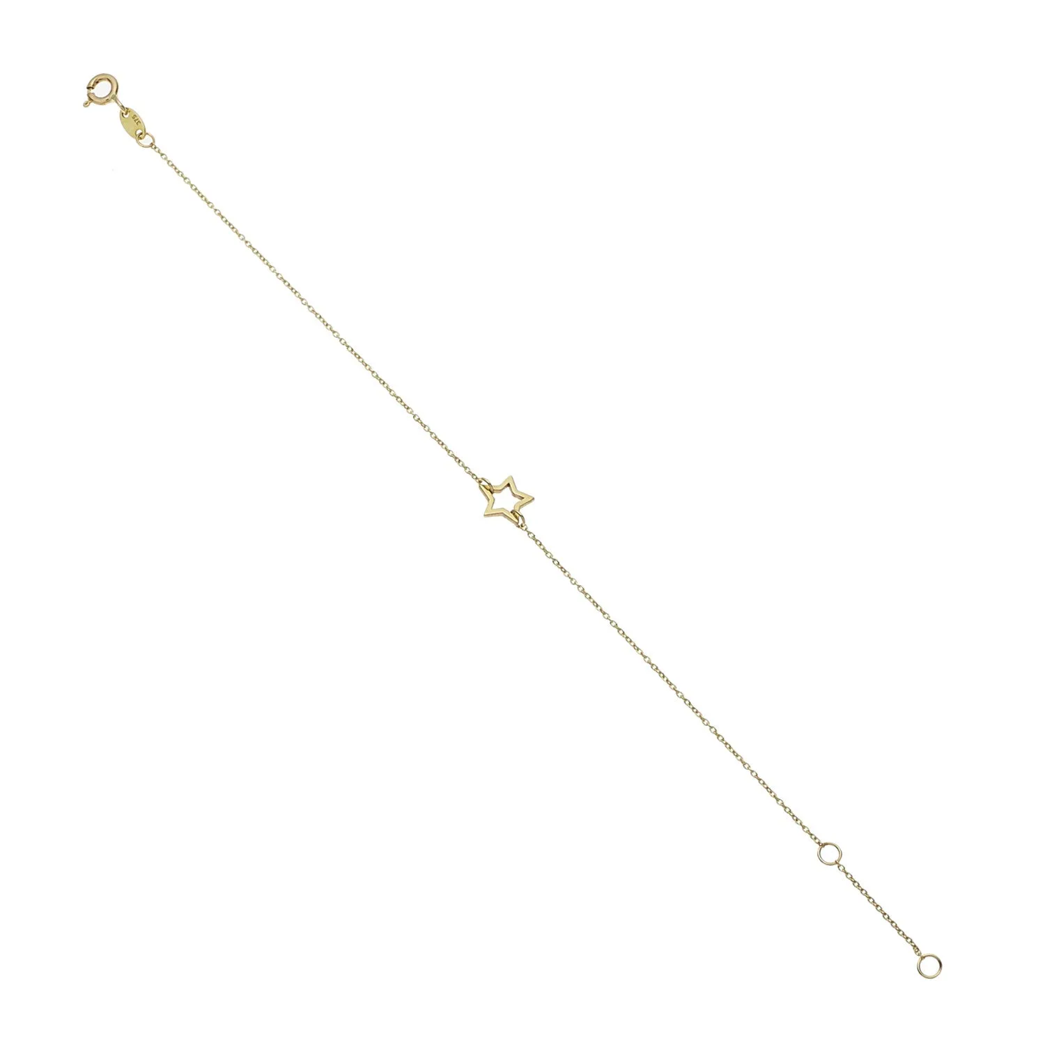 9kt Gold Open Star chain Bracelet