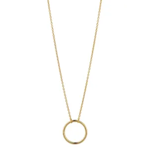 9kt Gold Single Circle Pendant Necklace