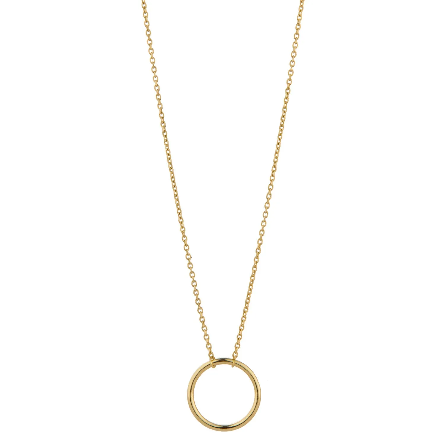 9kt Gold Single Circle Pendant Necklace