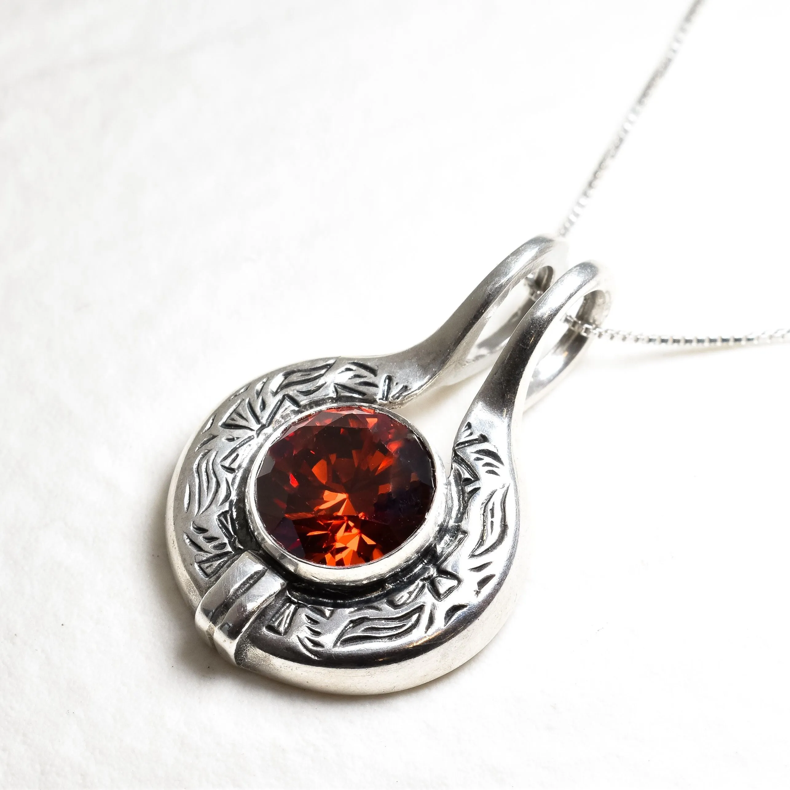 Ancient Ruby Pendant - Egyptian Necklace - Red Statement Necklace