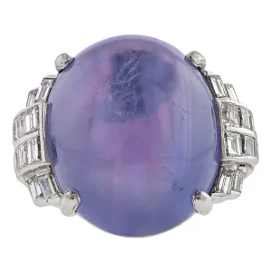 Art Deco Star Sapphire & Diamond Ring