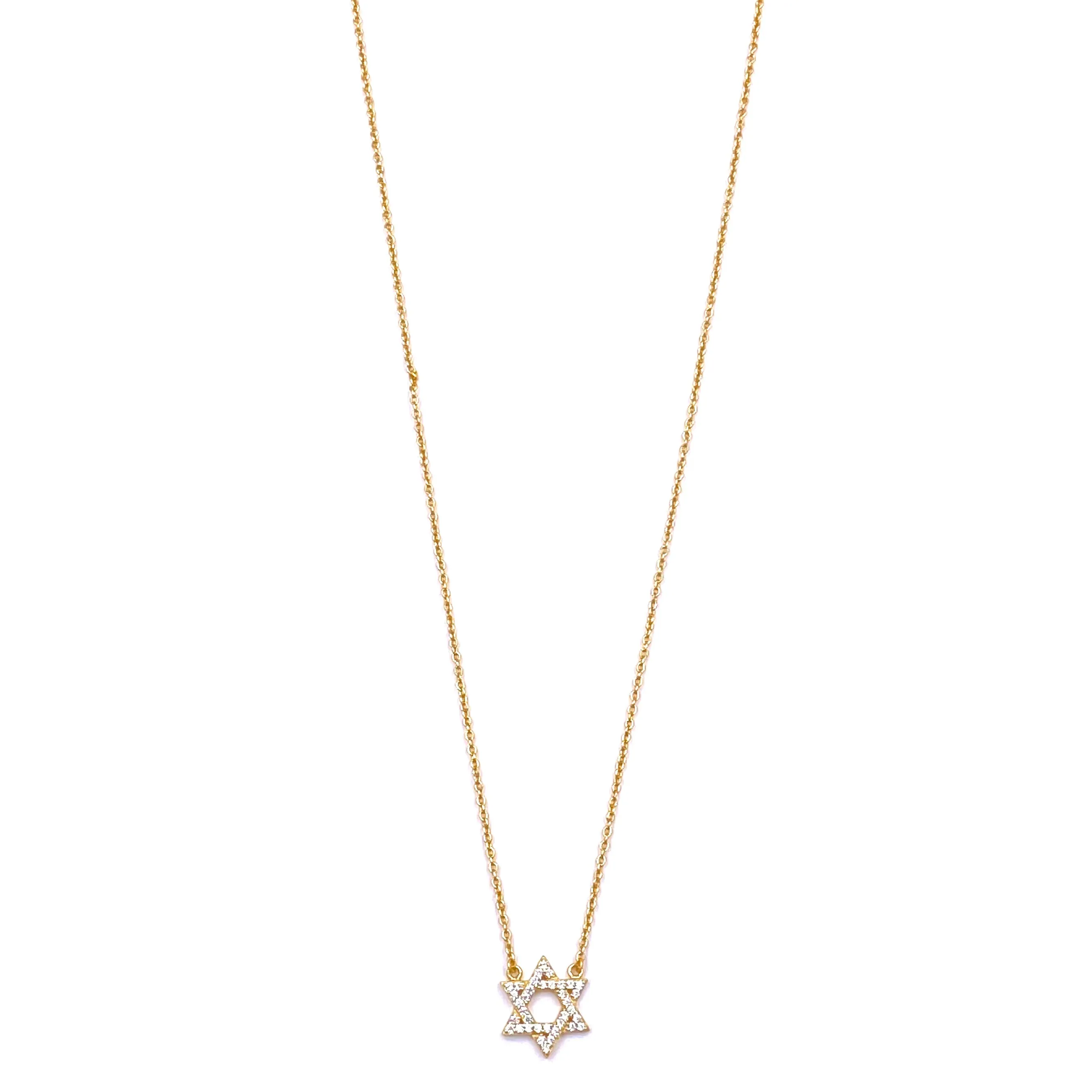 Ashley Gold Sterling Silver Gold Plated Attached CZ Star Necklace