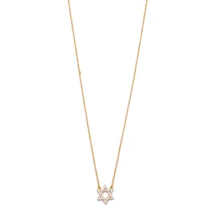 Ashley Gold Sterling Silver Gold Plated Attached CZ Star Necklace