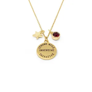 Birthstone Necklace July Gold Plated