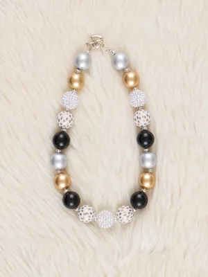 Black & Gold Sparkle Bubble Necklace