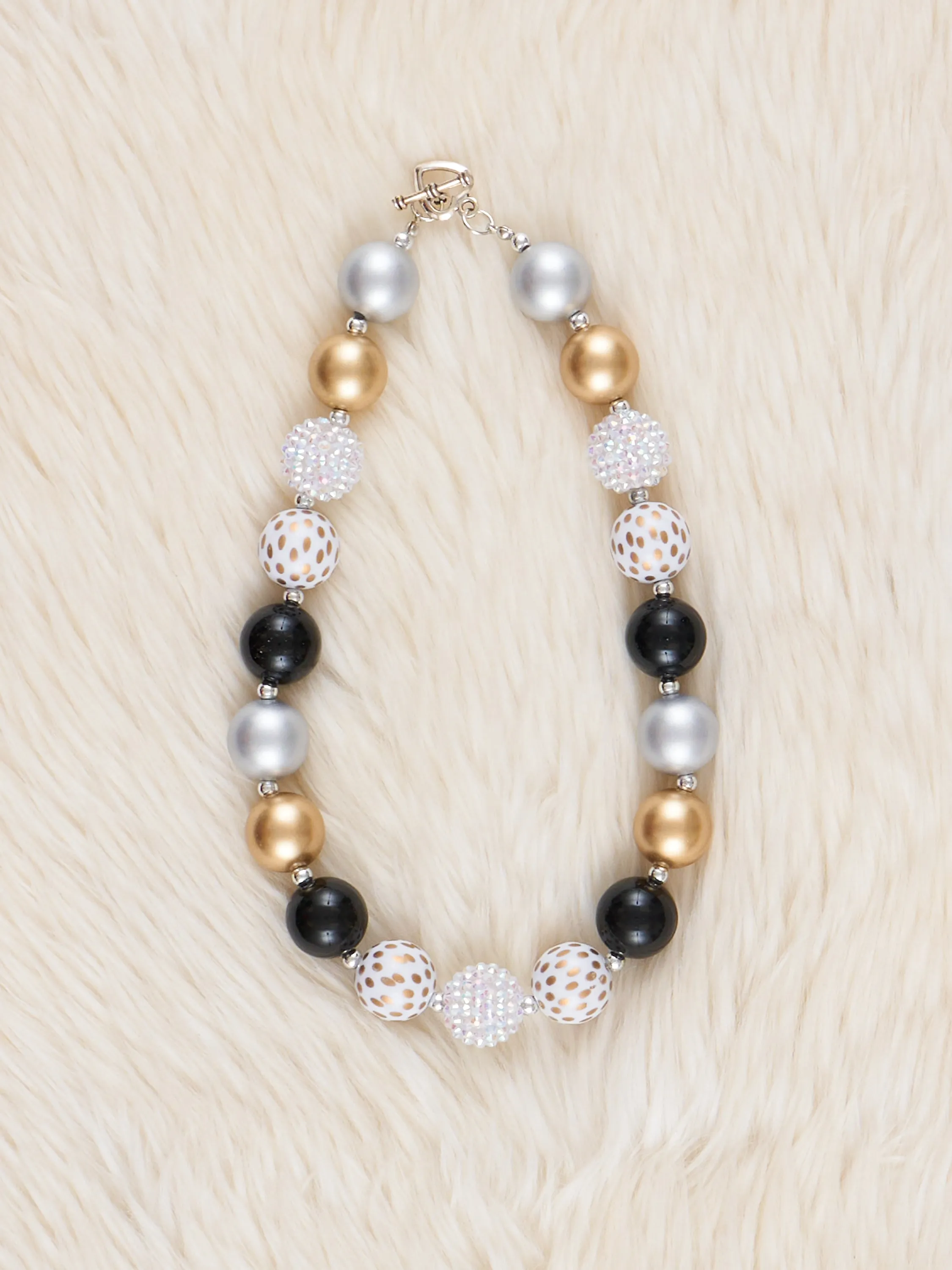 Black & Gold Sparkle Bubble Necklace