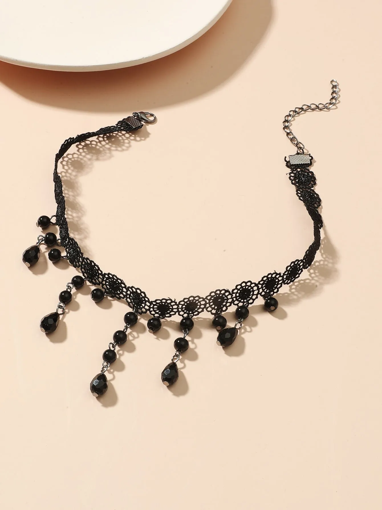 Black Bead Tassel Pendant Choker Necklace for Women Jewelry for Women Necklace