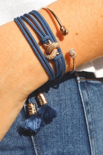 Blue Cord Love Knot Bracelet