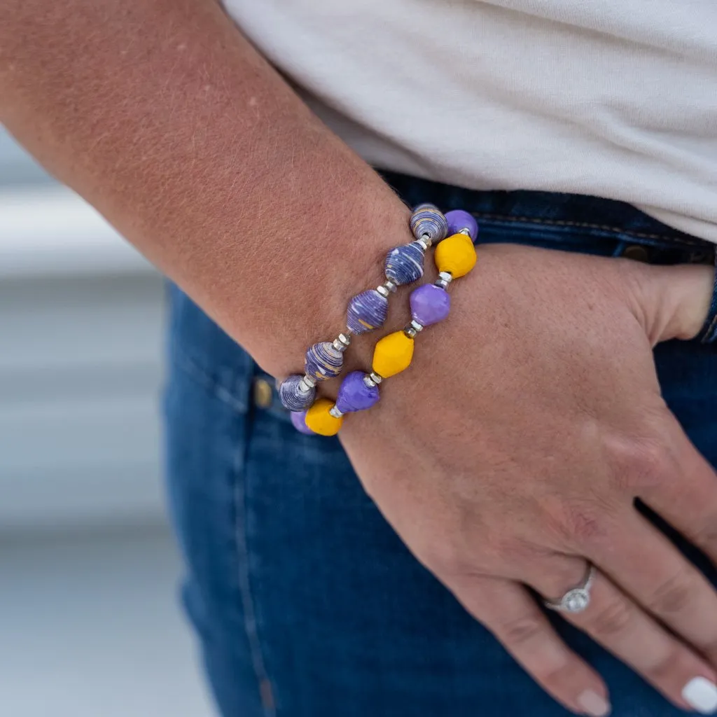 Bracelet -  Purple & Gold Team Signature