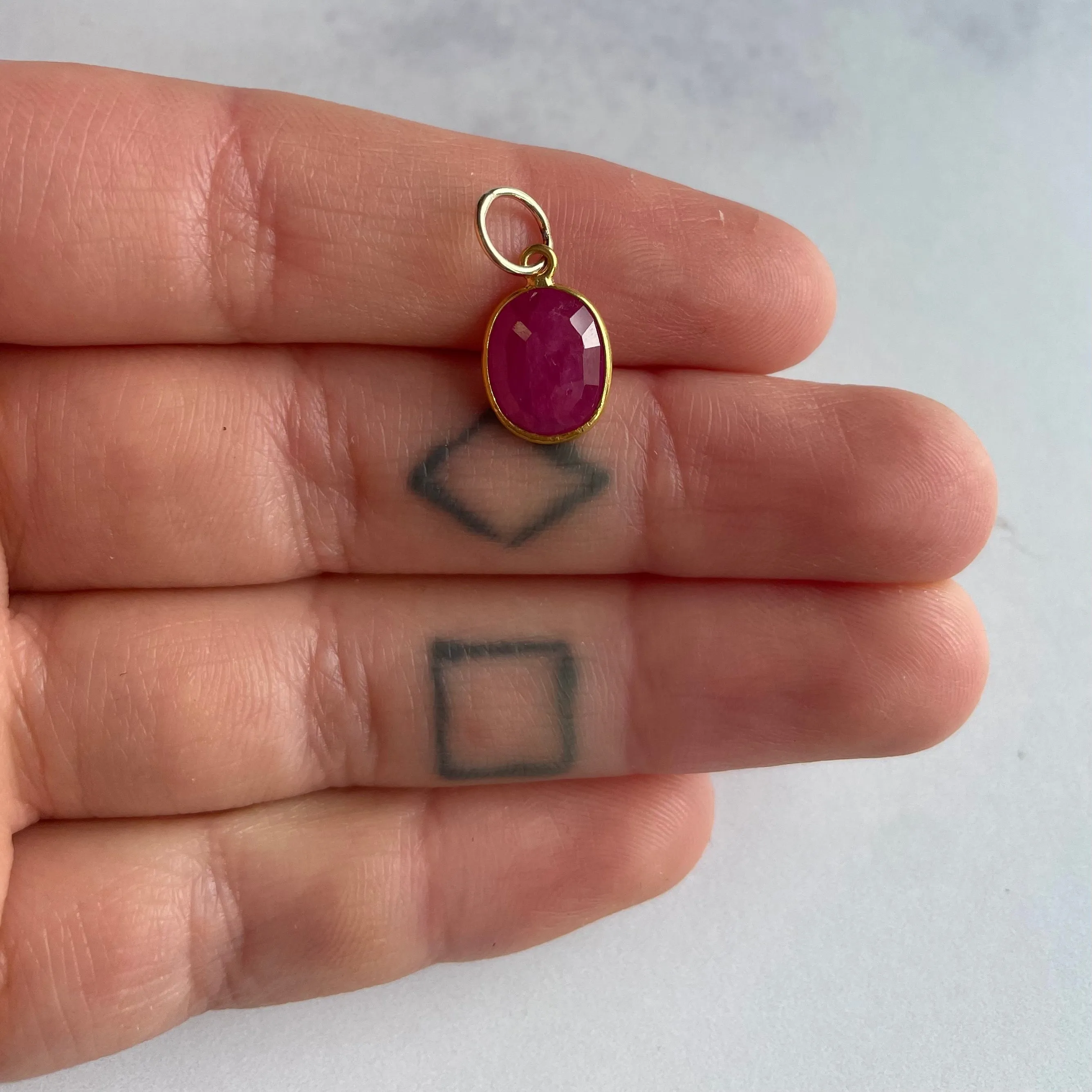 Channel Set Ruby Pendant