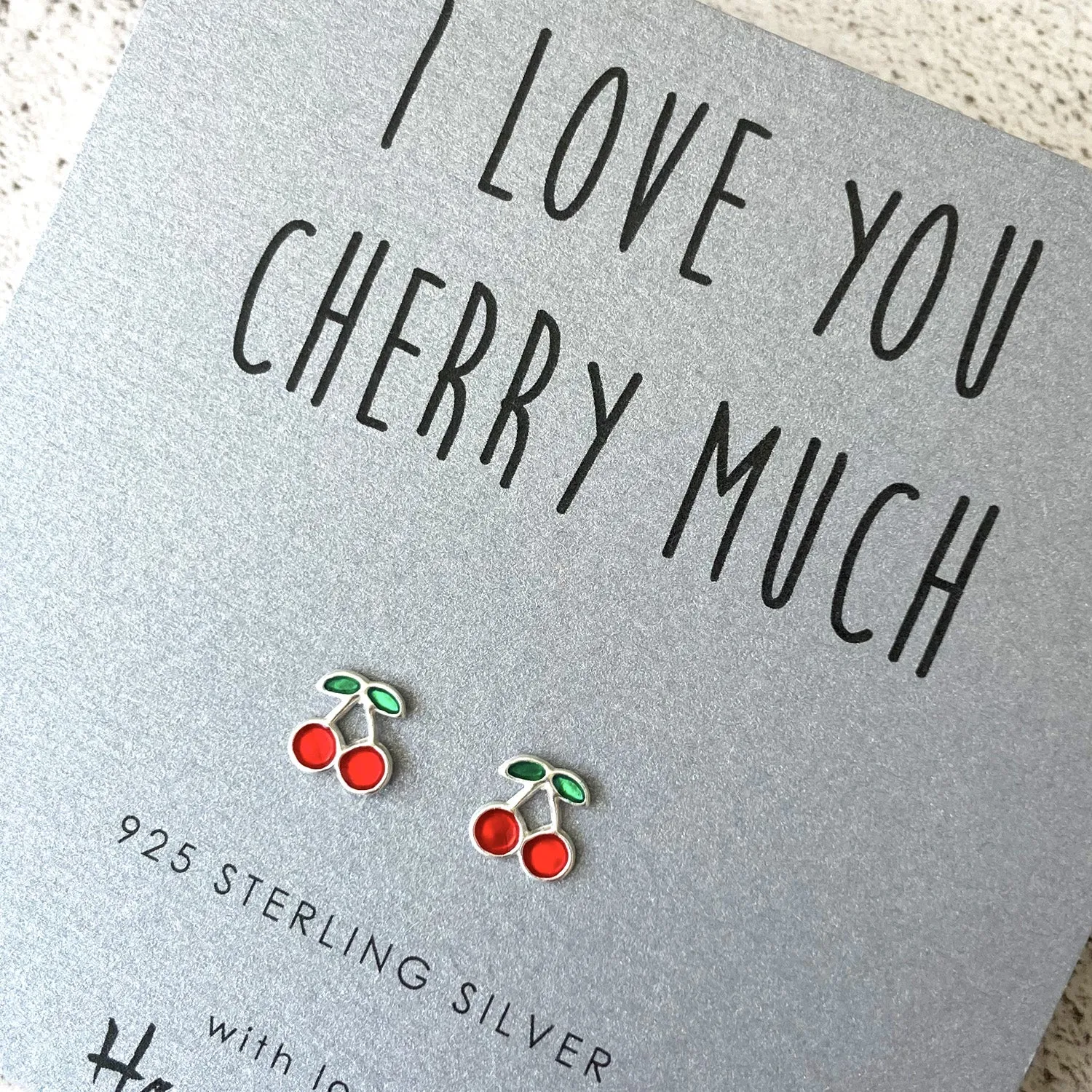 Cherry Sterling Silver Earrings