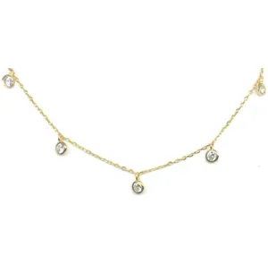 Choker: Crystal Chain : Gold Vermeil (NGCH5460)