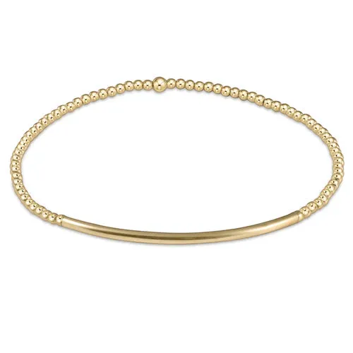 classic gold 2mm bead bracelet - bliss bar gold BY enewton