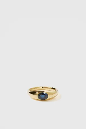 Claude Ring - Gold Plated / Dark Blue Sapphire