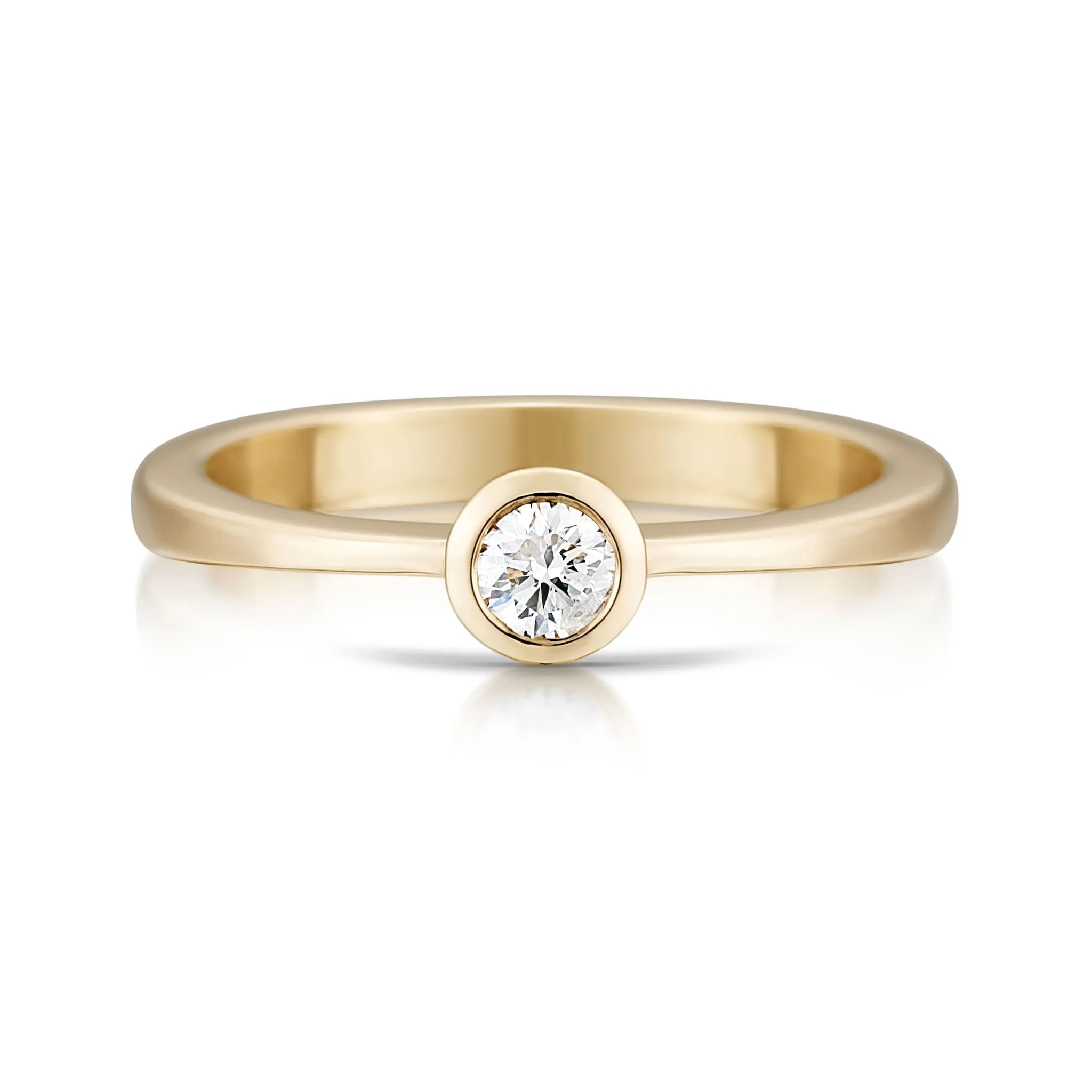 Contemporary 0.15ct Solitaire Diamond Ring in 9ct Yellow Gold