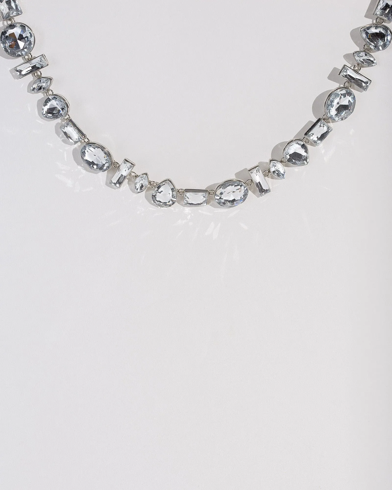 Crystal Chunky Shape Choker Necklace