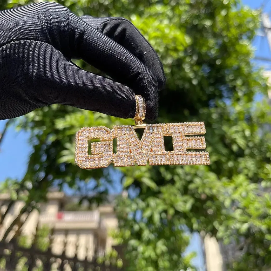 Custom Baguette University Font Pendant