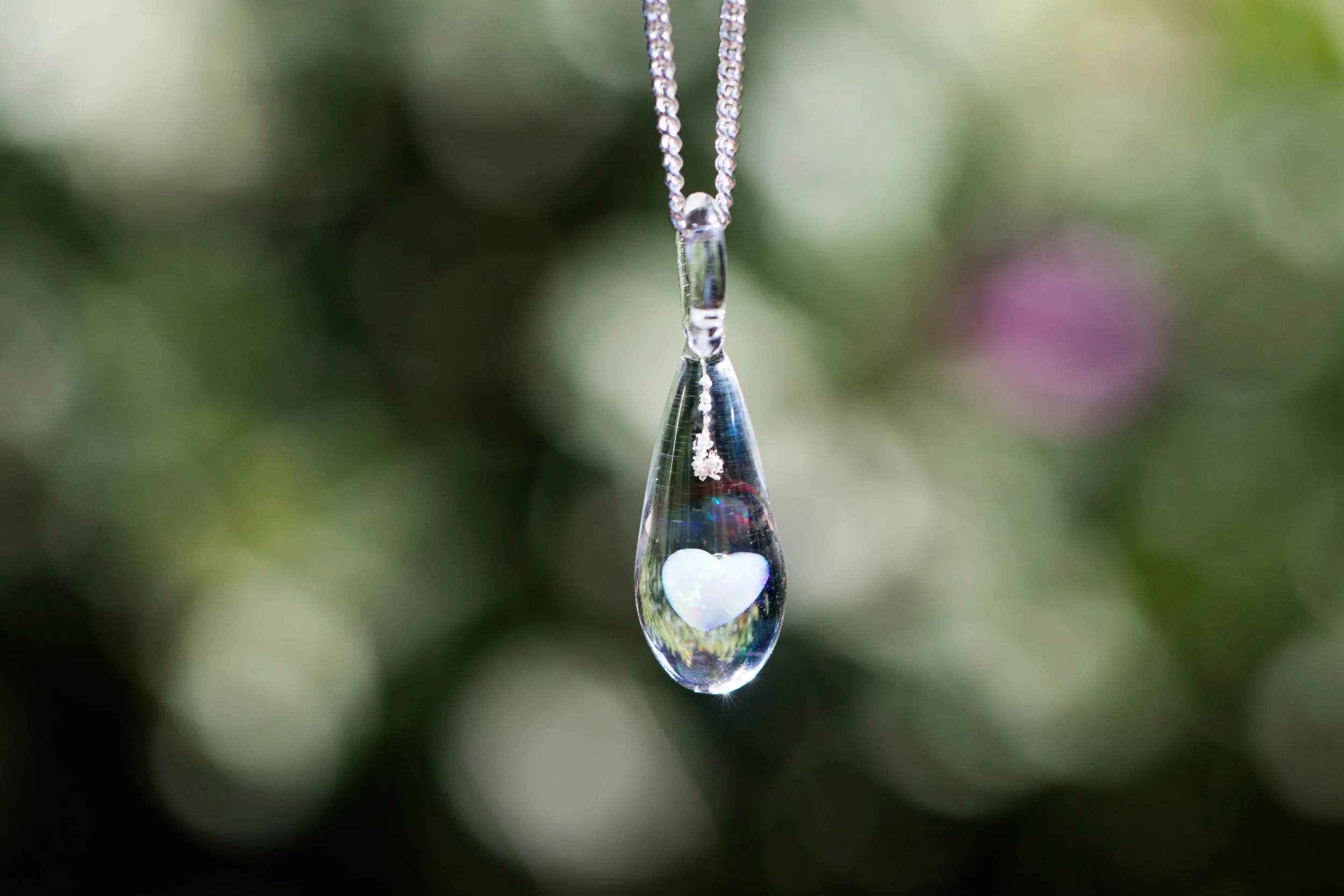 Dainty Drop Pendant with Opal