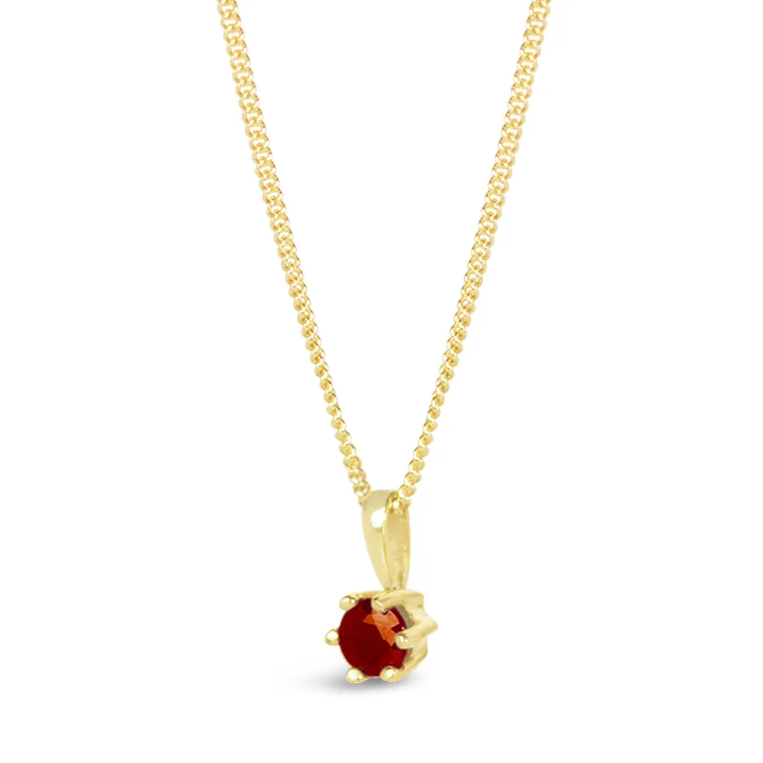 Dainty Ruby Charm Necklace in Gold