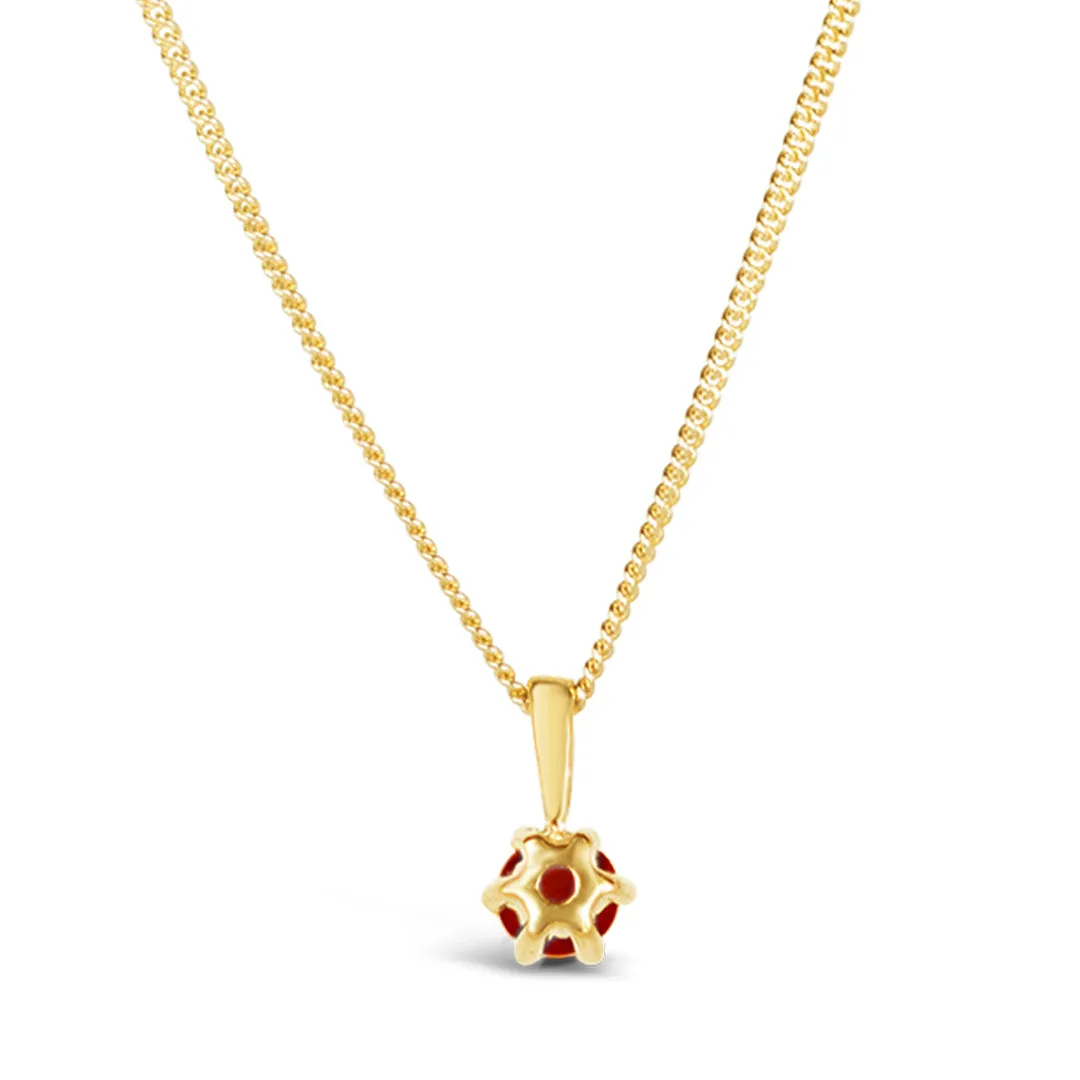 Dainty Ruby Charm Necklace in Gold