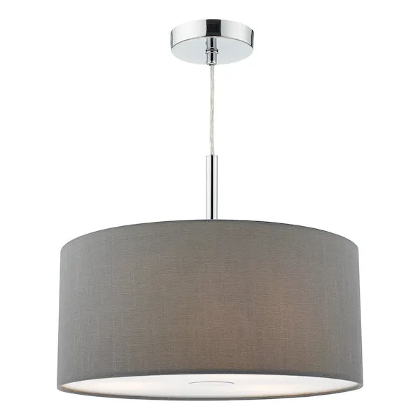 Dar Ronda 40cm 3 Light  Pendant Slate Grey