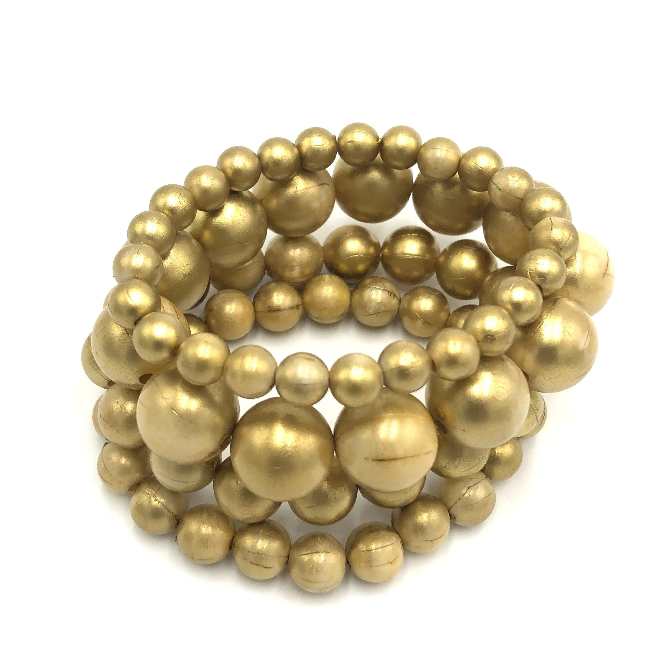 Dark Golden Stack and Stretch Bracelet Set