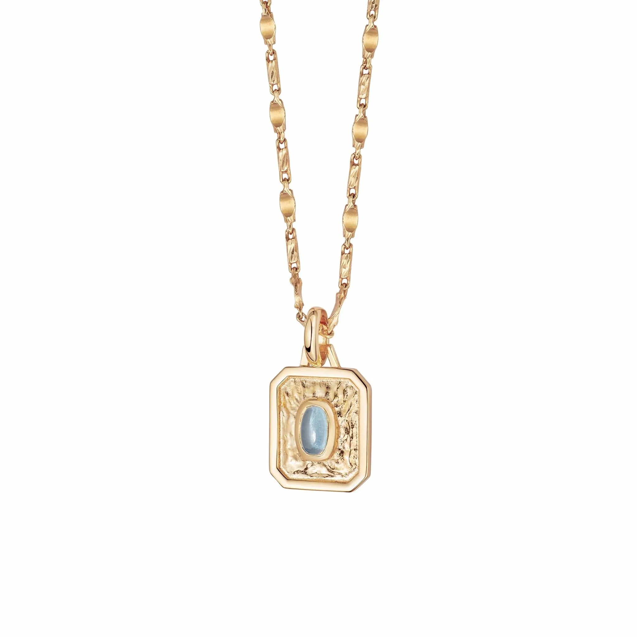 December Blue Topaz Birthstone Necklace 18ct Gold Plate