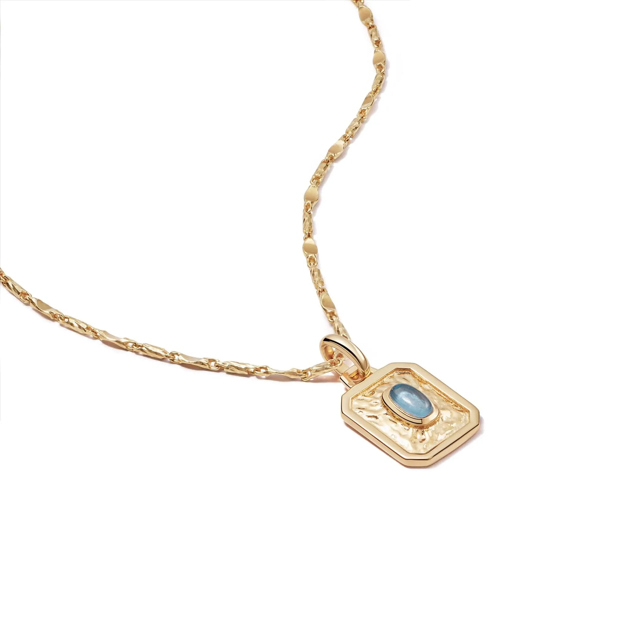 December Blue Topaz Birthstone Necklace 18ct Gold Plate