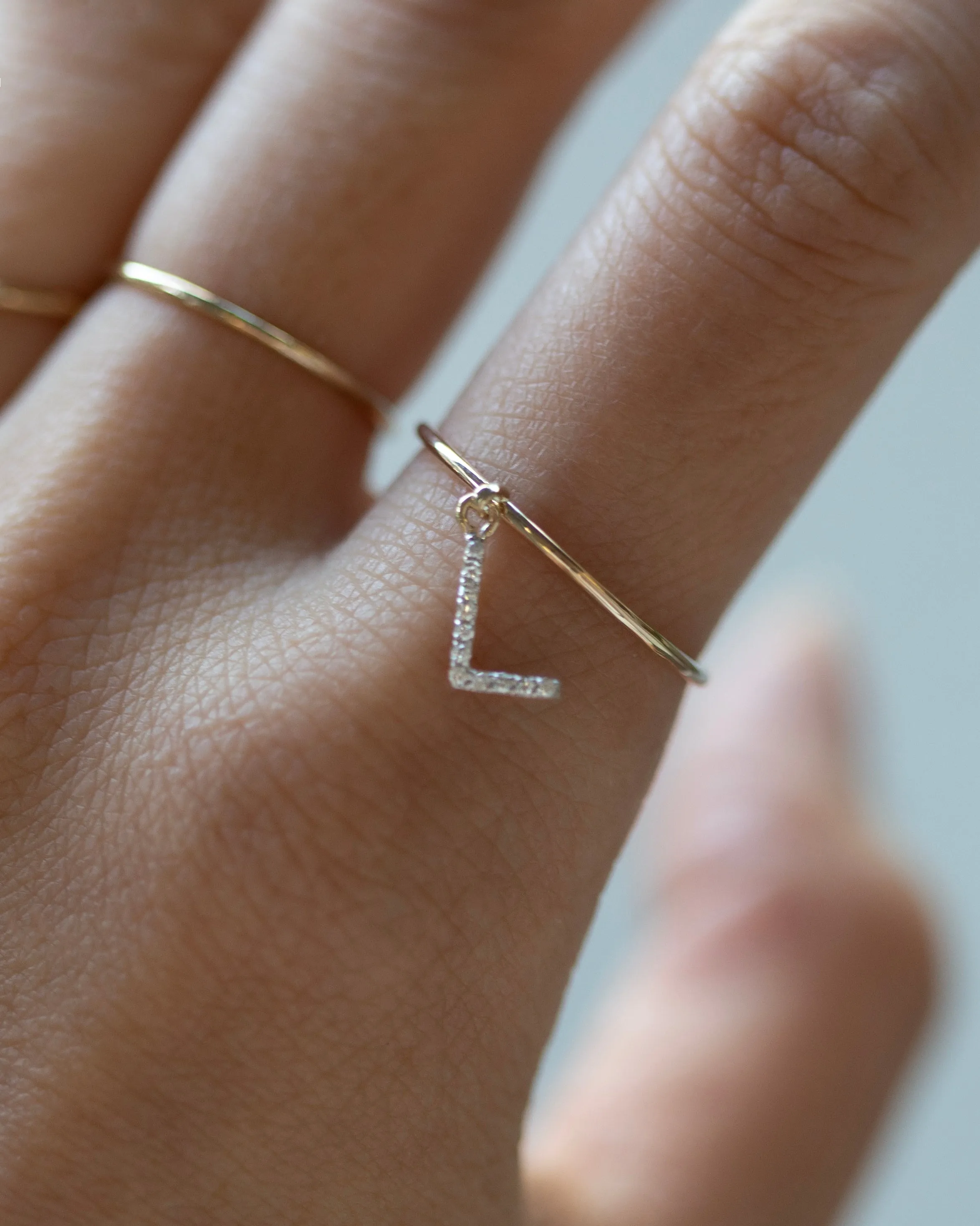 Diamond Letter Ring