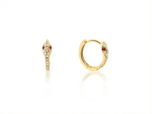 Diamond Snake Hoop Earring - Single