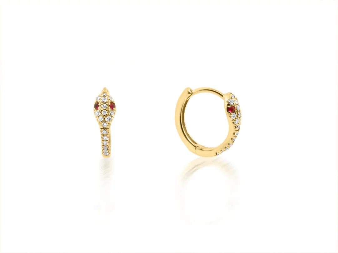 Diamond Snake Hoop Earring - Single